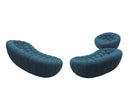 Divani Casa Yolonda - Modern Curved Dark Teal Fabric Sofa Set