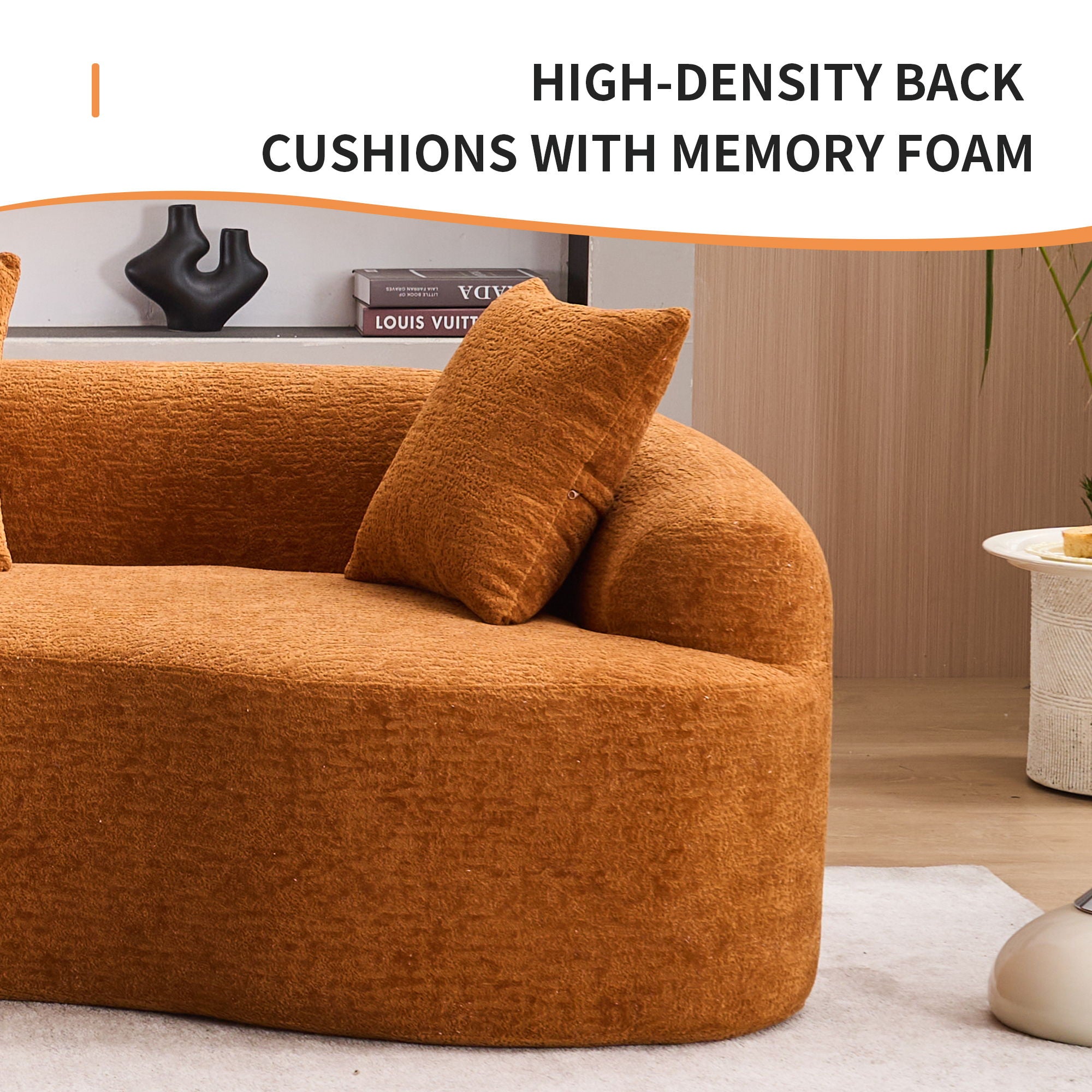 4 Seater Sofa With Fabric, 30D, 60 Hardness Full Sponge, 4 Pillow For Living Room, Home Furniture Sleeper Sectional Sofa For Apartment
