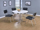 Retro  Oval Dining Table Set White and Black
