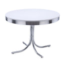 Retro  Oval Dining Table Set White and Black