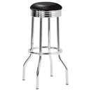 Retro  Round 1950s Bistro Pub Bar Table Set Black