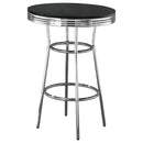 Retro Round 30-inch 1950's Bistro Pub Height Bar Table Black