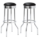 Retro Upholstered Metal Swivel Bar Stool (Set of 2)