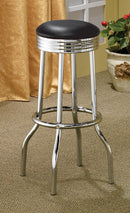 Retro Upholstered Metal Swivel Bar Stool (Set of 2)