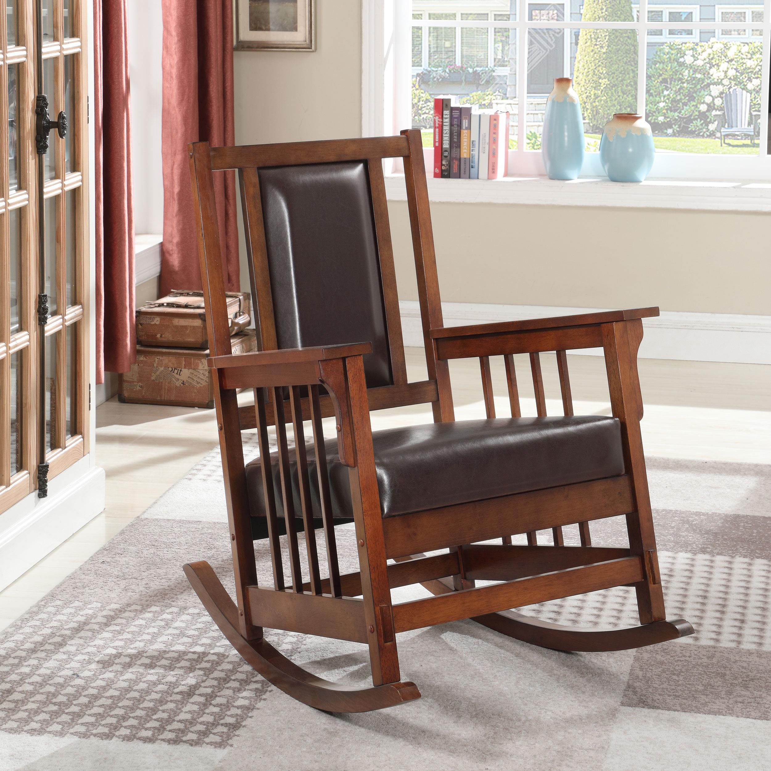 Diamond Modern Furniture COA Rocking Fabric and Bonded Leather Chair 600058 IMAGE 9