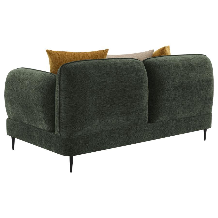 Jade - Chenille Upholstered Modern Track Arm Loveseat