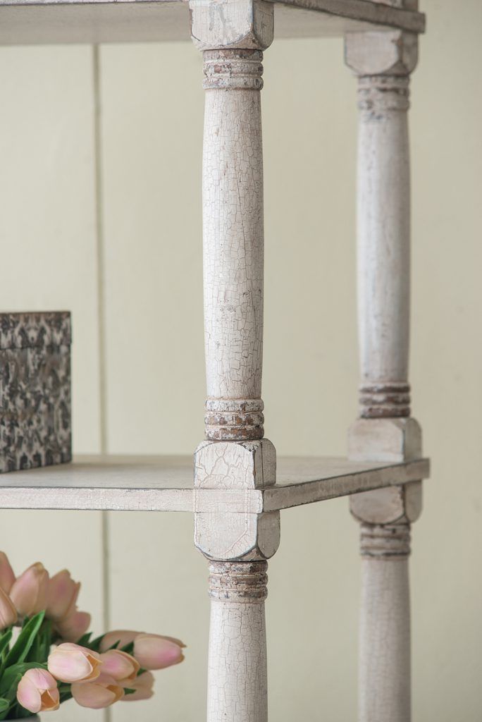 Adela - French Country Bookcase Display Storage Shelf Etageres - Antique White