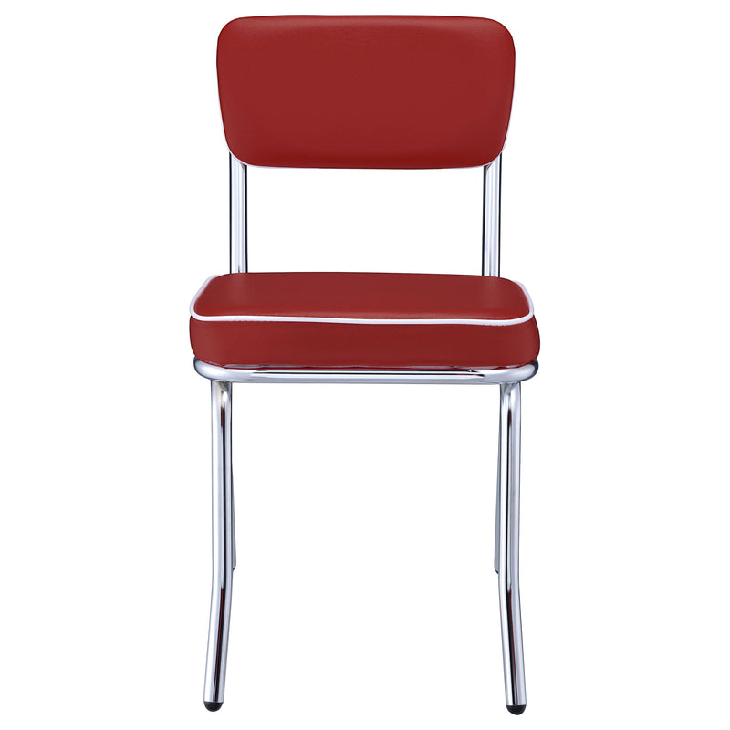 Retro Upholstered Dining Side Chair Black (Set of 2)