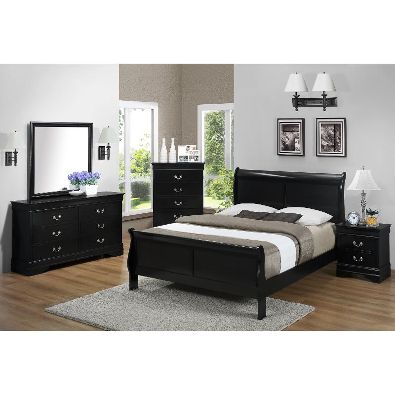 Crown Mark Louis Philip King Sleigh Bed B3900-K-HBFB/B3900-K-RAIL IMAGE 2