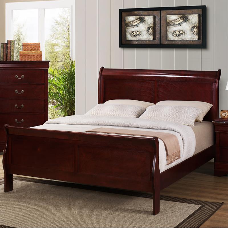 Crown Mark Louis Philip King Sleigh Bed B3800-K-HBFB/B3800-K-RAIL IMAGE 1