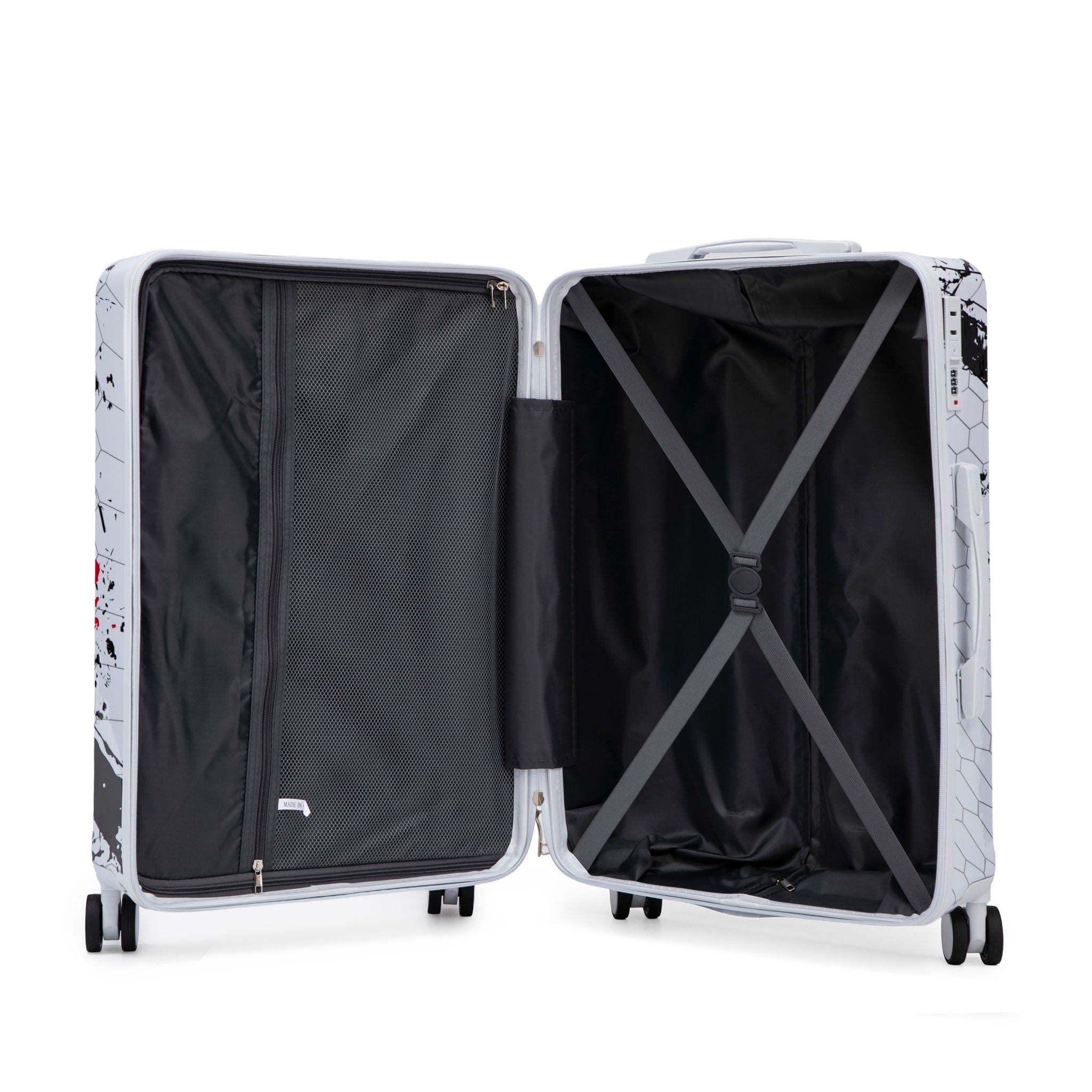 Luggage With Combination Lock, Lightweight Carry-On Suitcase
