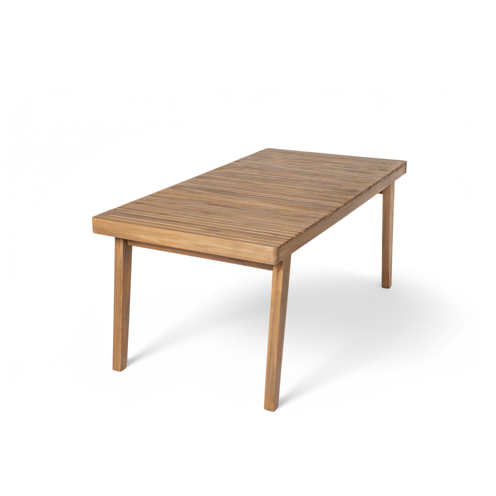 Outdoor Dining Table With Slatted Top, Ideal For Patio
