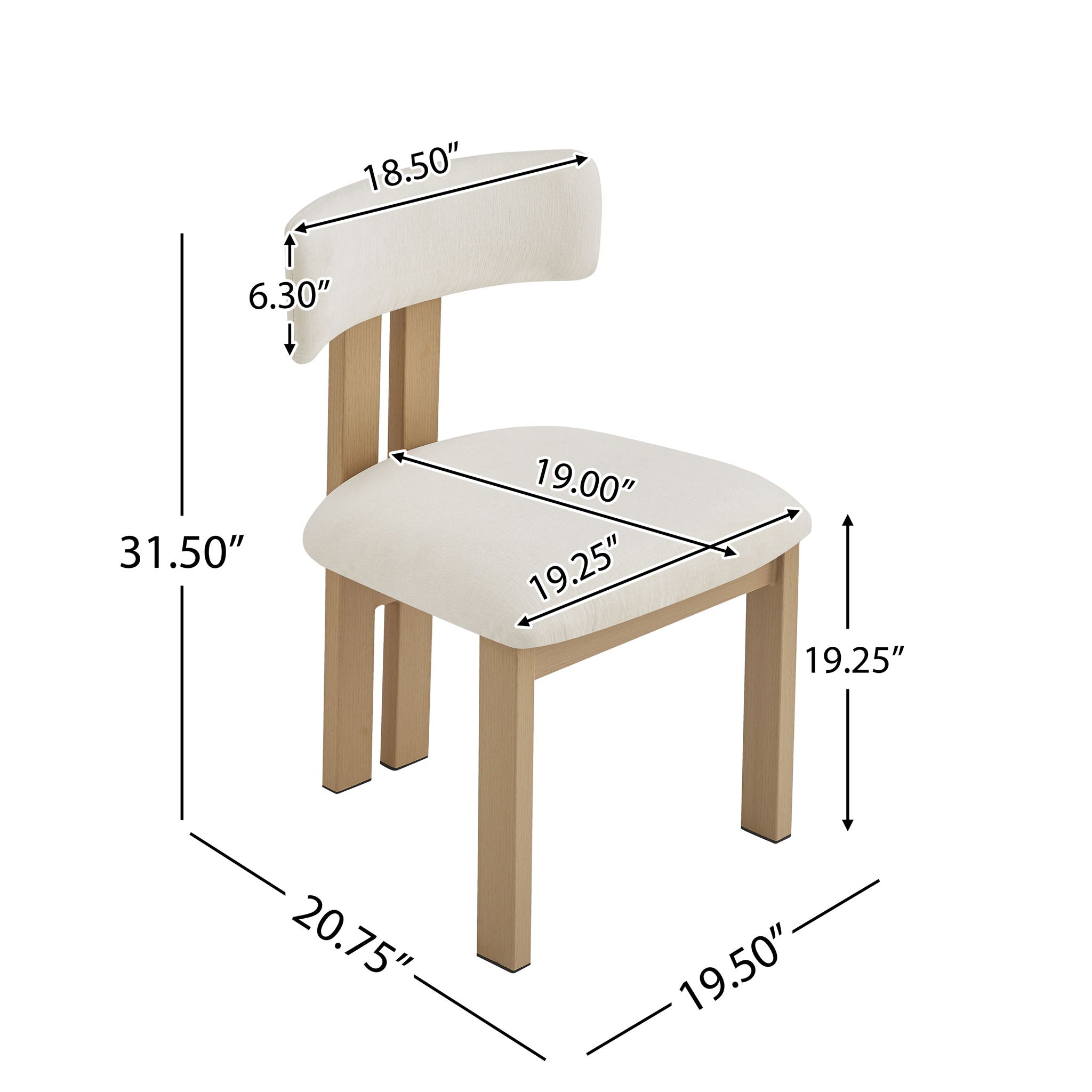 7 Piece Dining Set With Upholstered Armless Chairs And Table