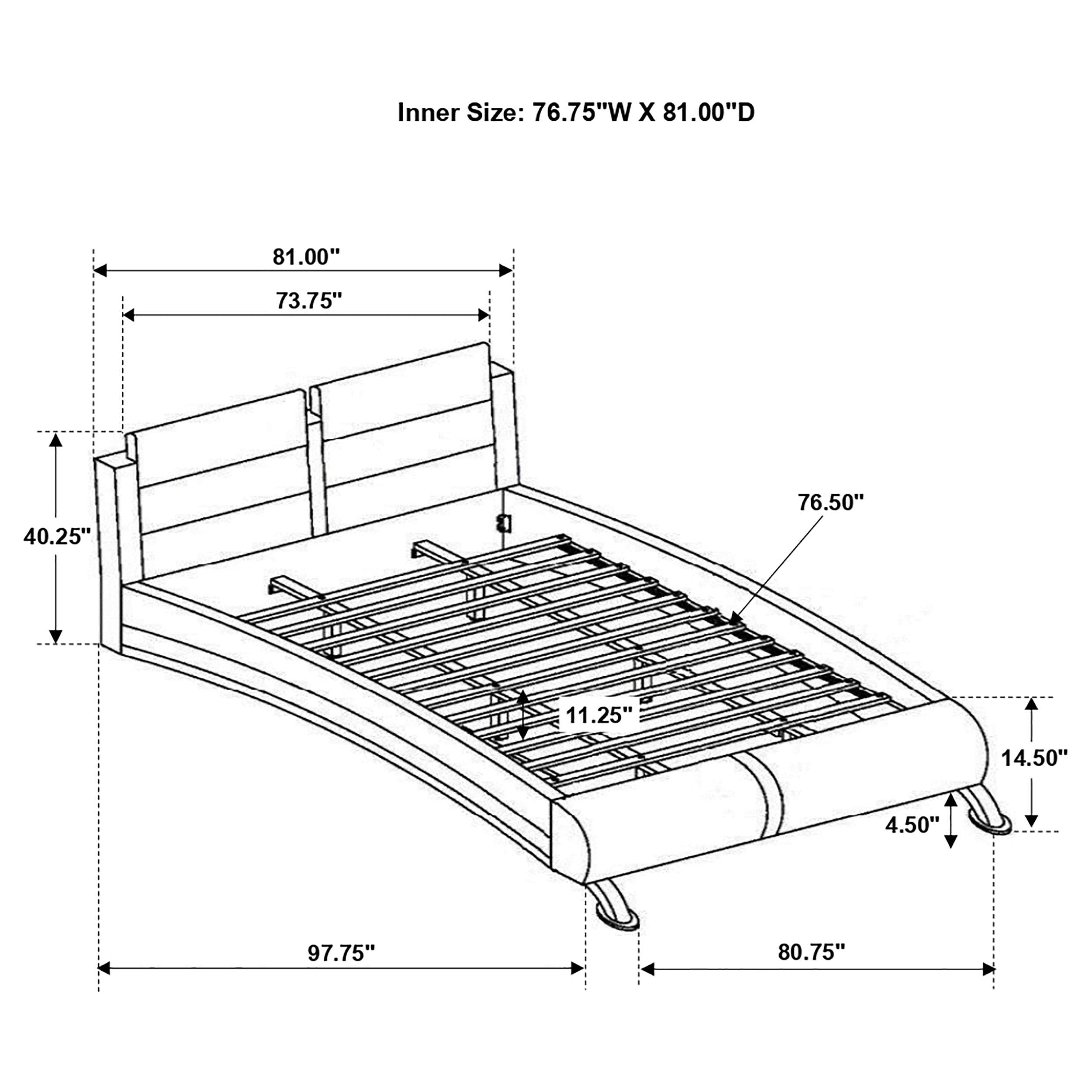 Diamond Modern Furniture COA Felicity King Upholstered Platform Bed 300345KE IMAGE 6