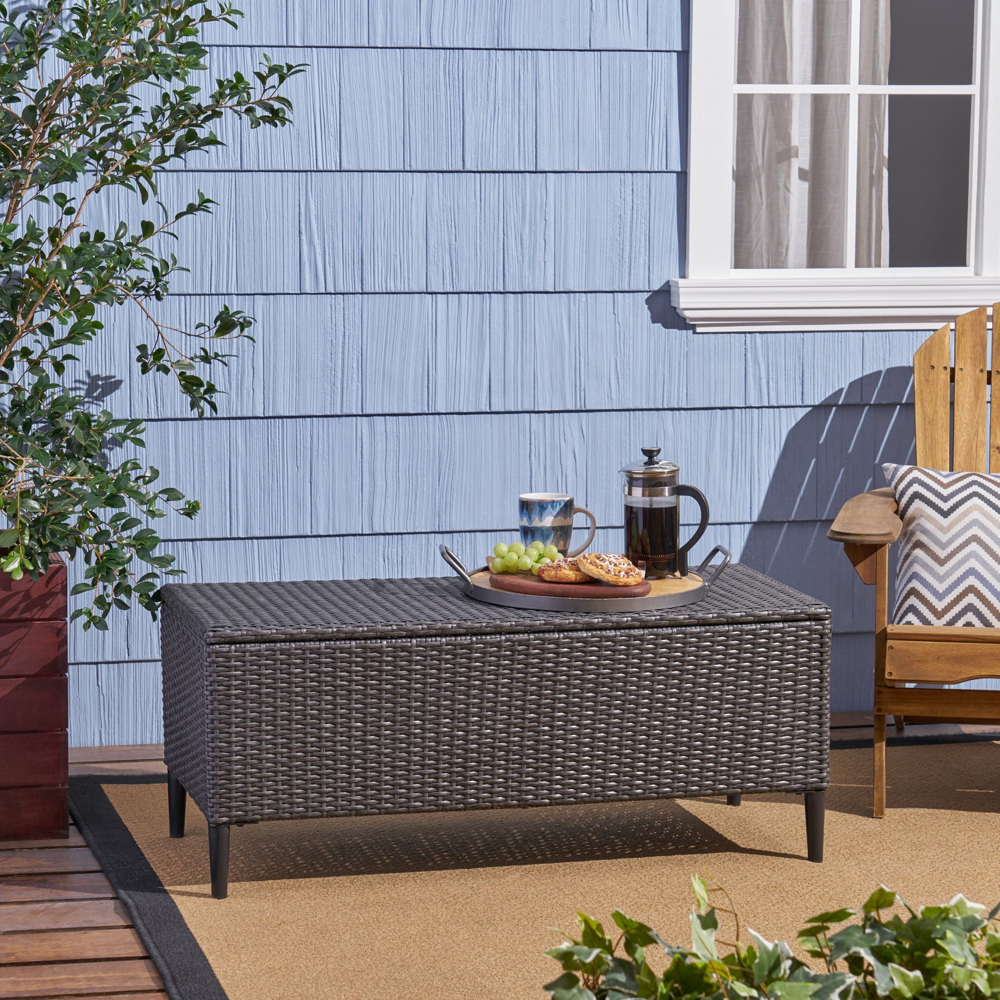 Rupert - Storage Unit Resin Wicker Outdoor