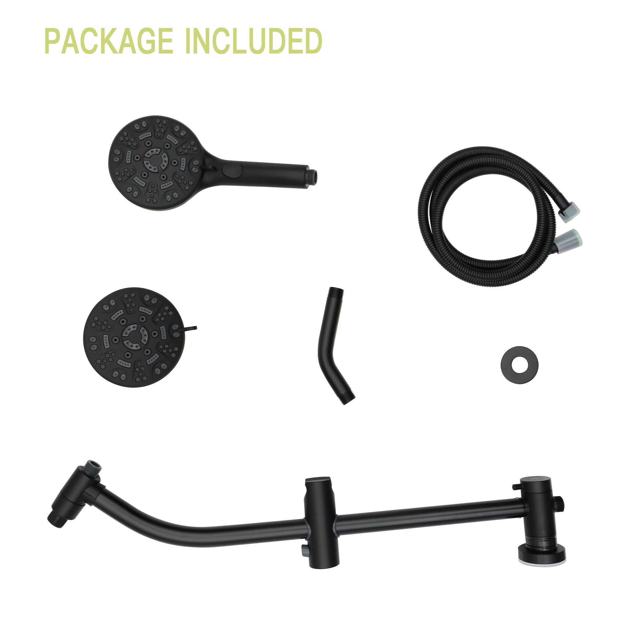 Multi Function Dual Shower Head System With 4.7" Rain Showerhead, 8 Function Hand Shower, Adjustable Slide Bar