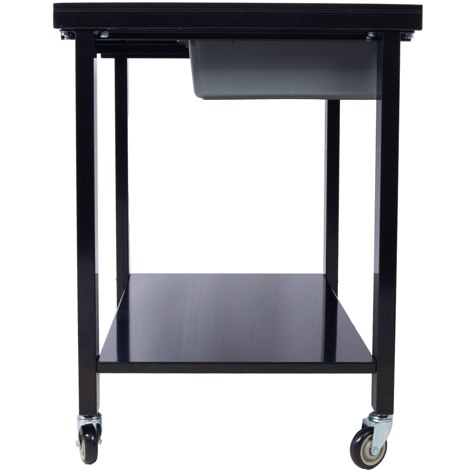 Transmission Teardown Work Station 1 / 2 Ton Capacity Sloping Drain Table Locking Drawer Removable Drain Basin Full-Width Lower Shelf Four 4" Caster Wheels