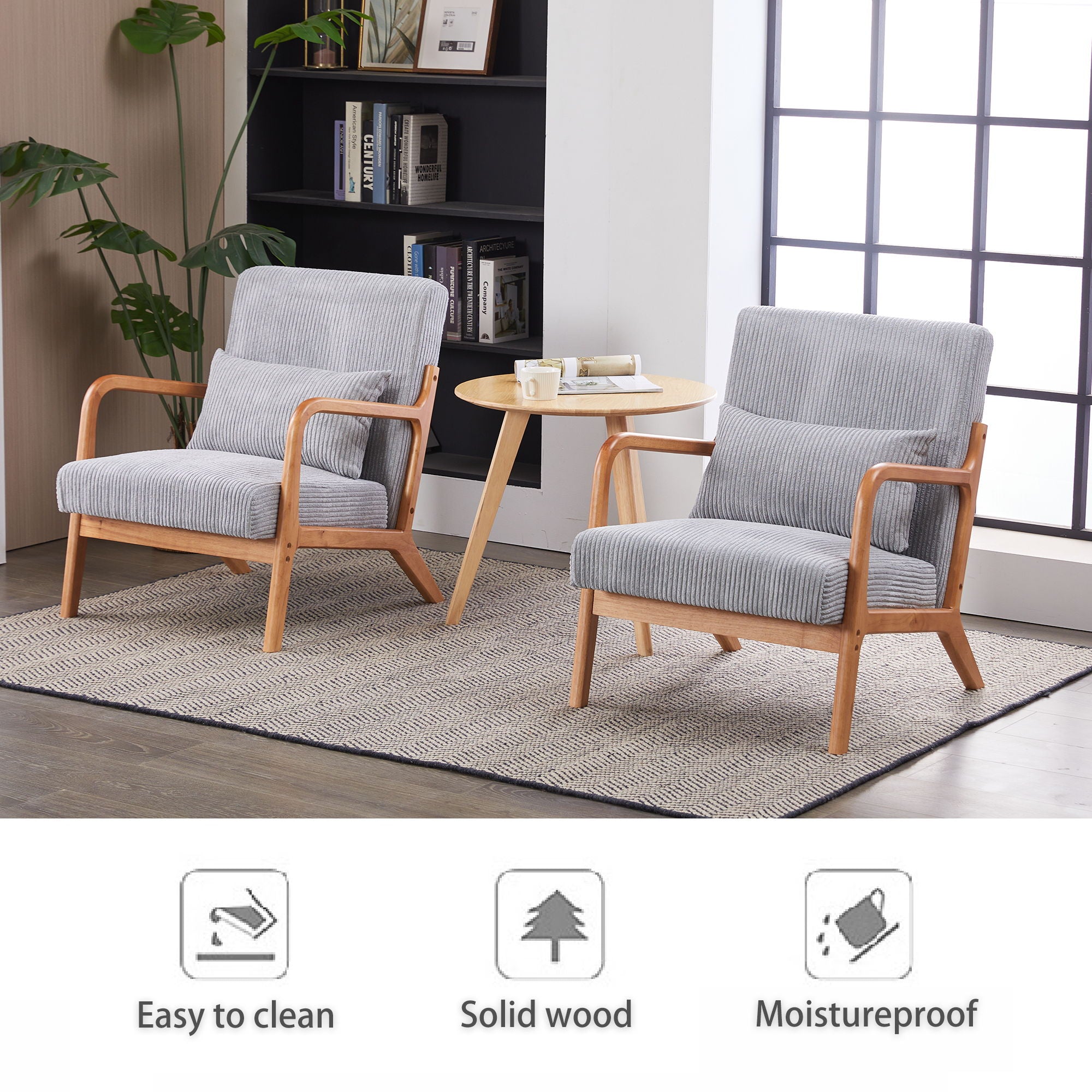 Accent Arm Chair With Pillow Upholstered