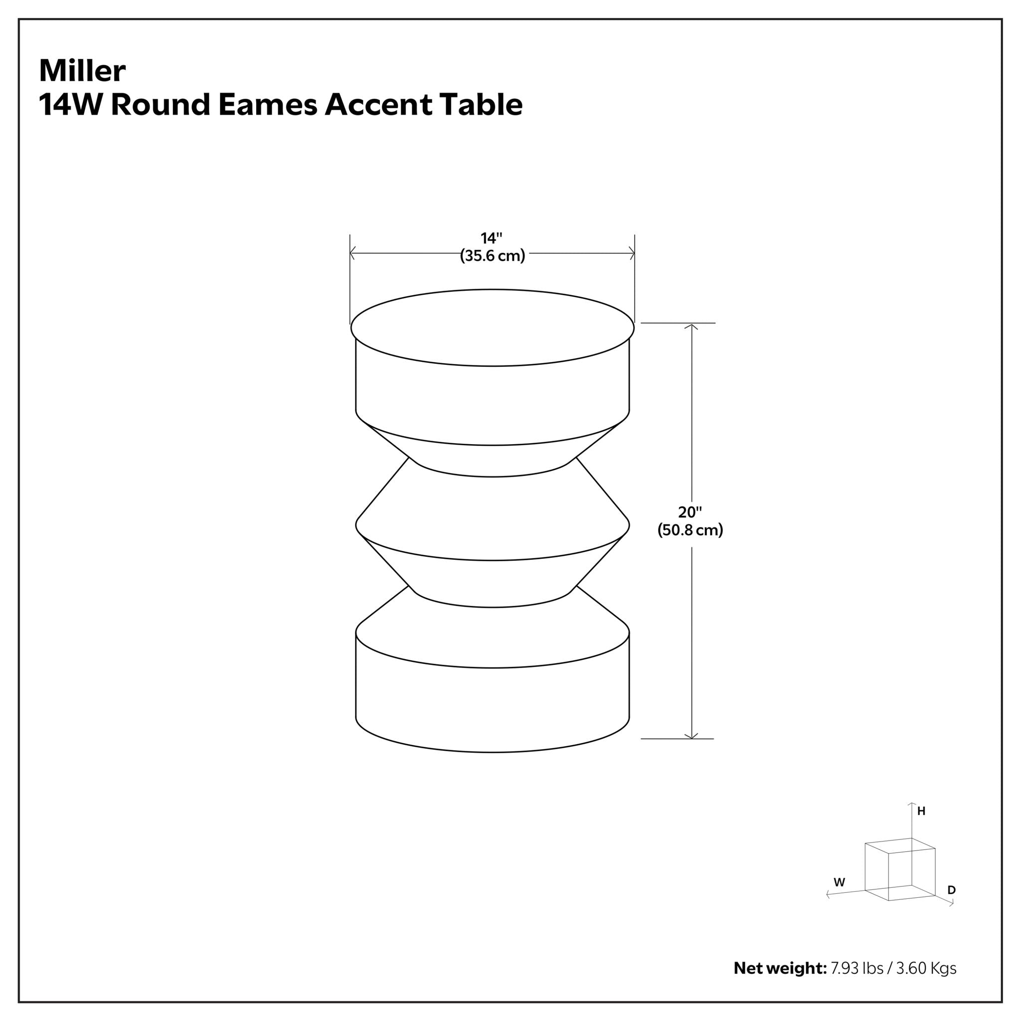 Miller - Side Table - Black / Brass