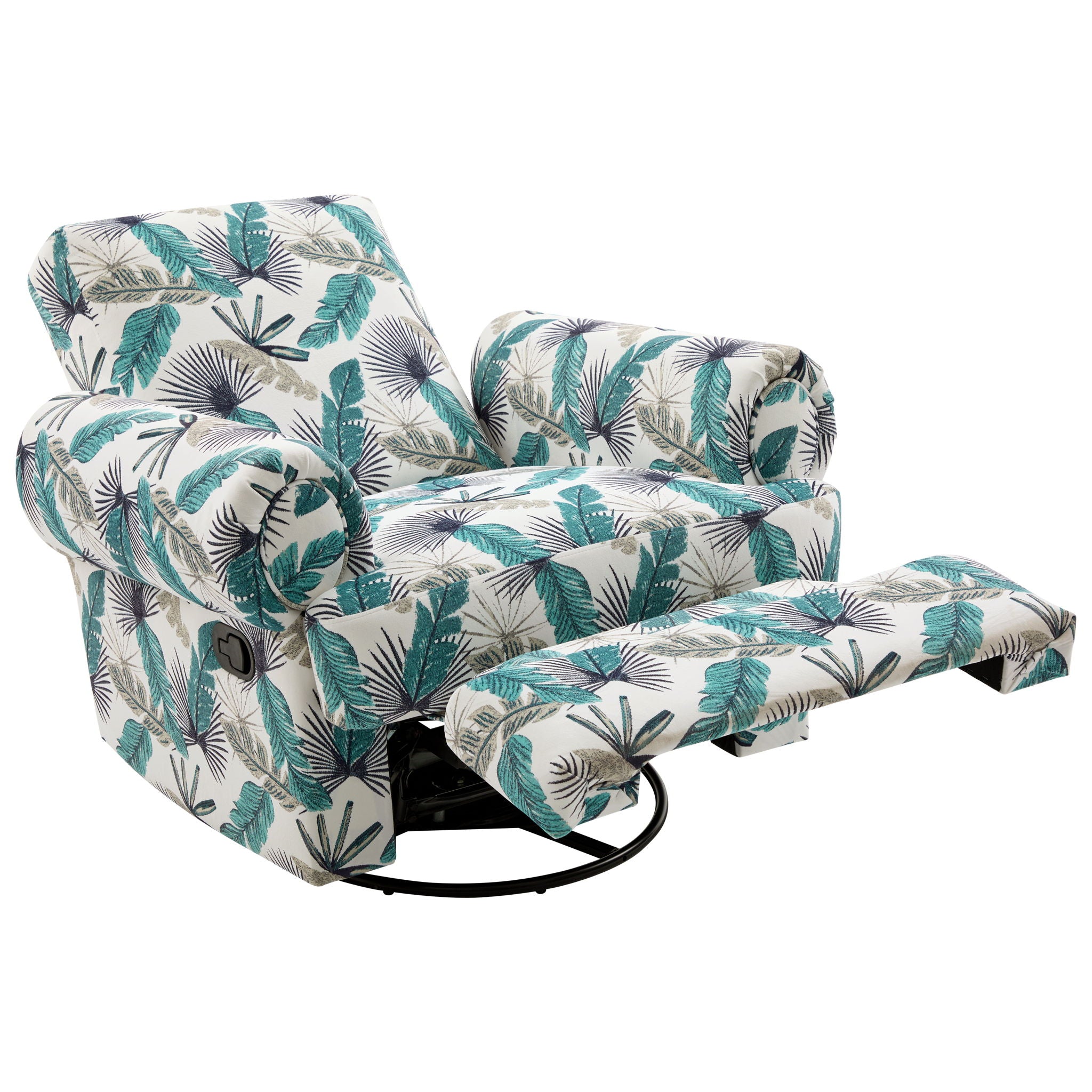 Manual Swivel Recliner Rocker Chair With Adjustable Backrest