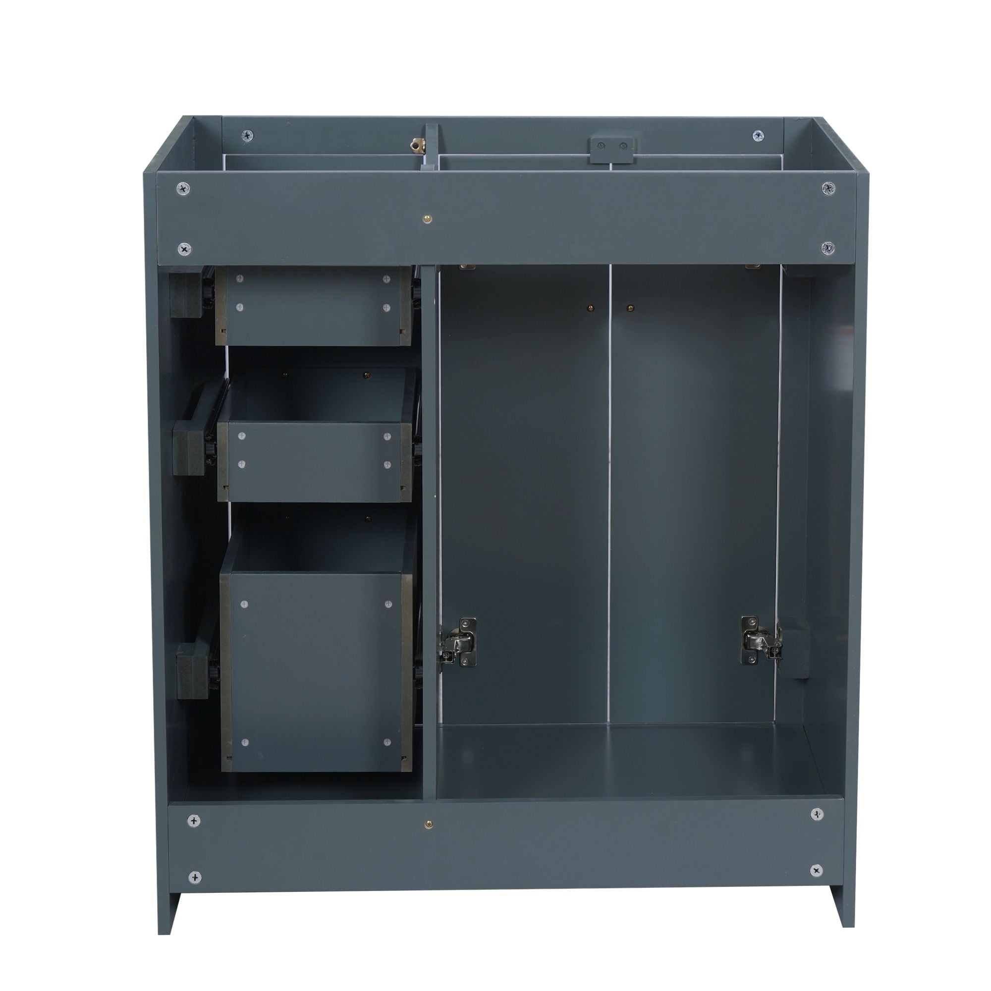Retro Style Bathroom Vanity With 3 Drawers & Soft-Closing Doors
