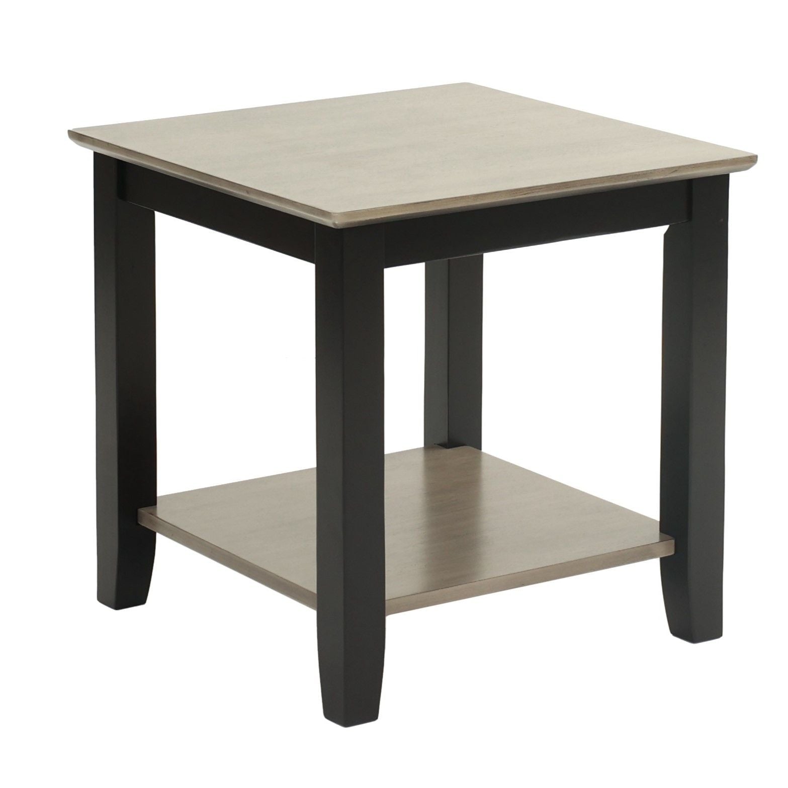 3 Piece Table Set With Open Shelf Storage, Includes Coffee, End & Console Table - Black / Black / Gray / Gray