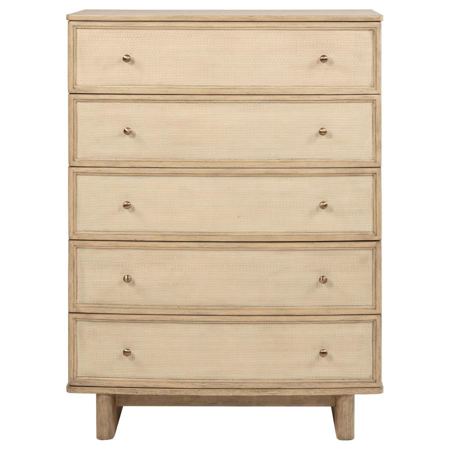 Kailani - 5-Drawer Bedroom Chest Of Drawers - Beige Oak