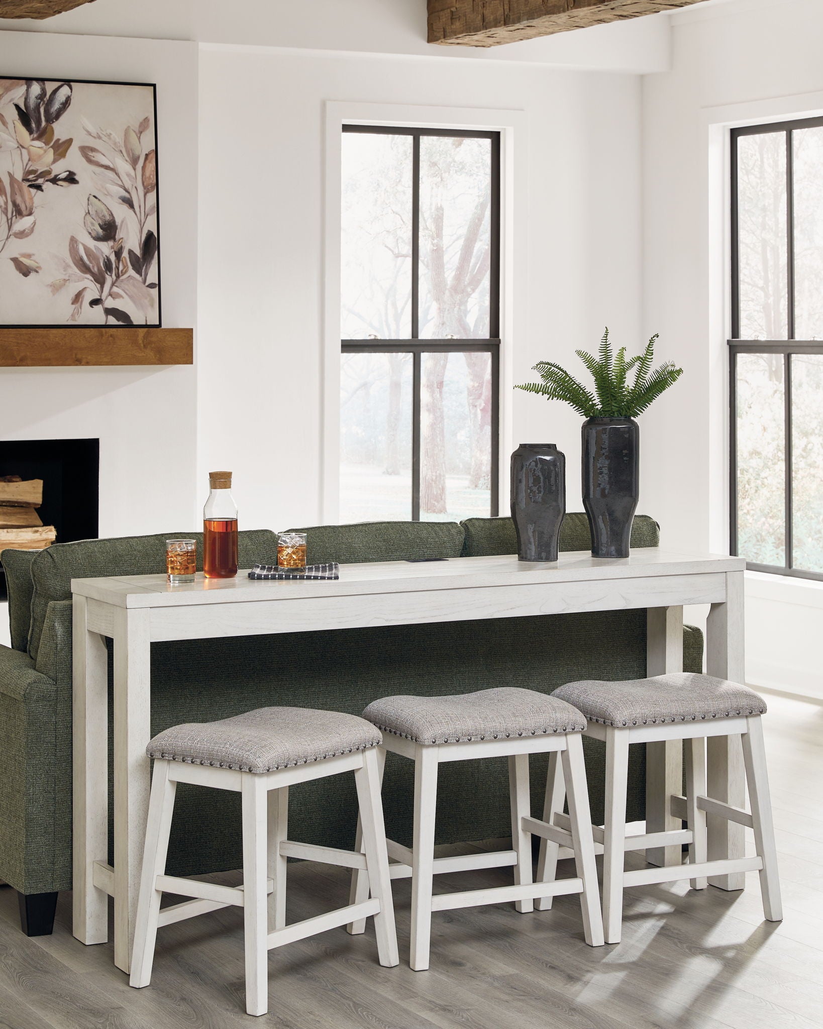 Robbinsdale - Rectangular Dining Room Counter Table Set (Set of 4) - Antique White