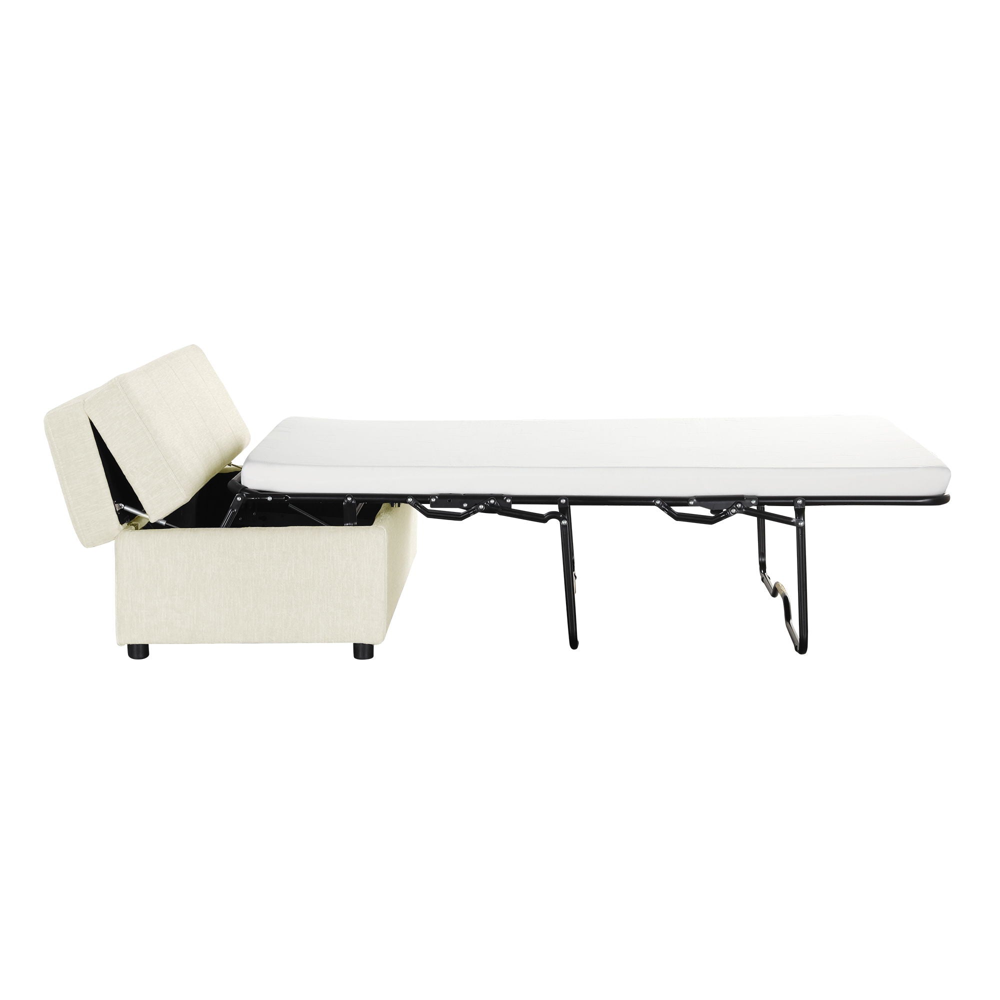 Twin Size Folding Ottoman Sleeper Bed With Mattress Convertible Guest Bed