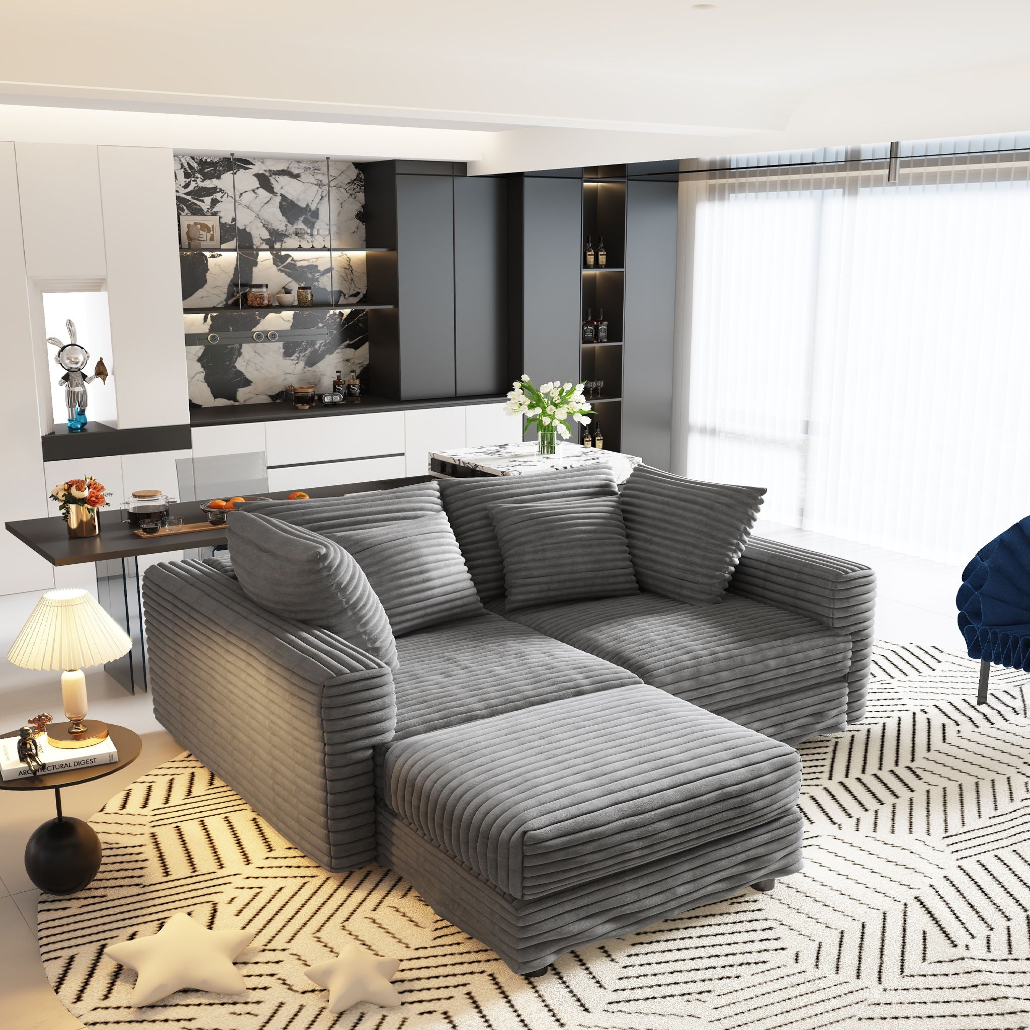 Modern Comfy Upholstered Sofa Cloud Couch & Deep Seat Couches