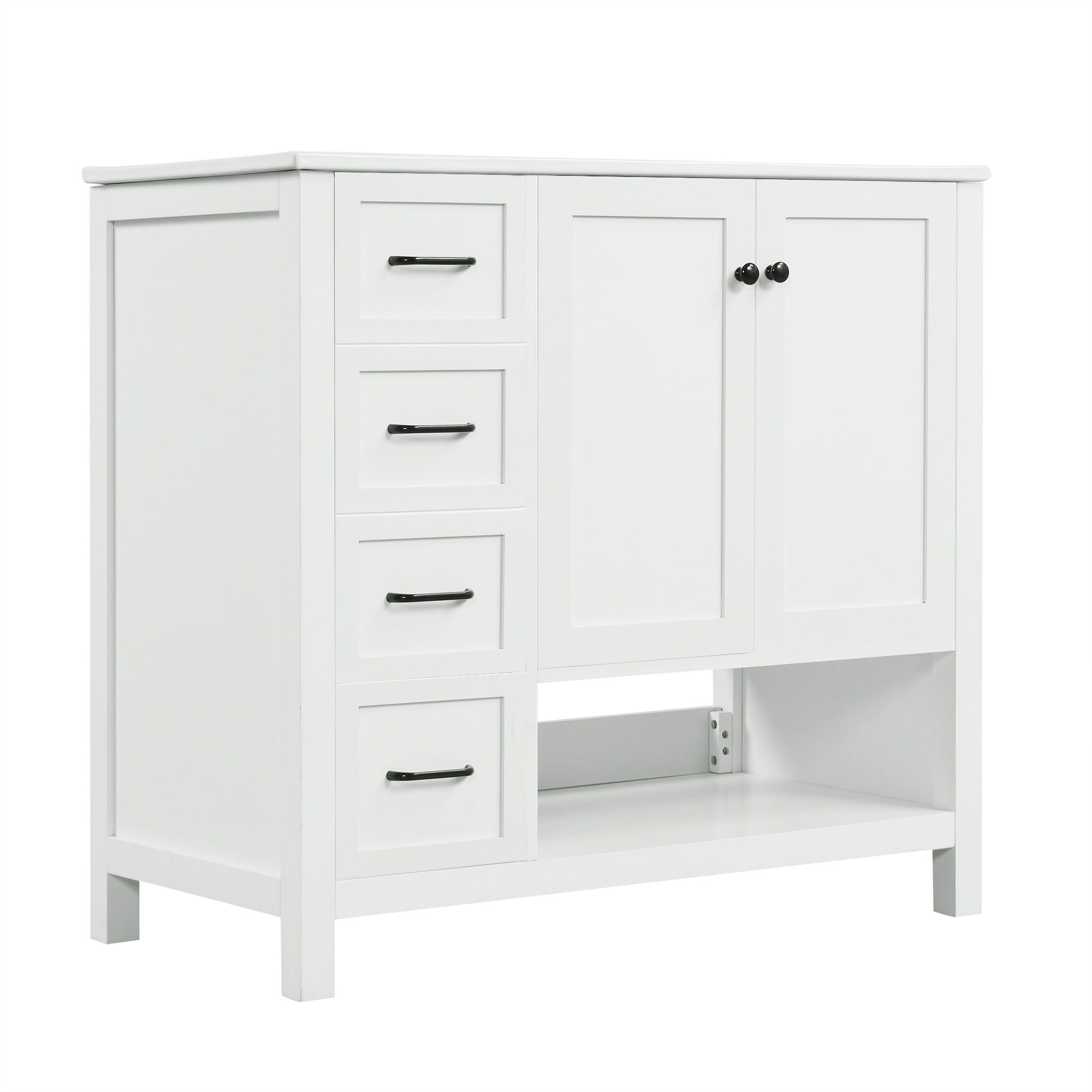 Modern Bathroom Vanity With Sink Top, 2 Doors And 2 Drawers