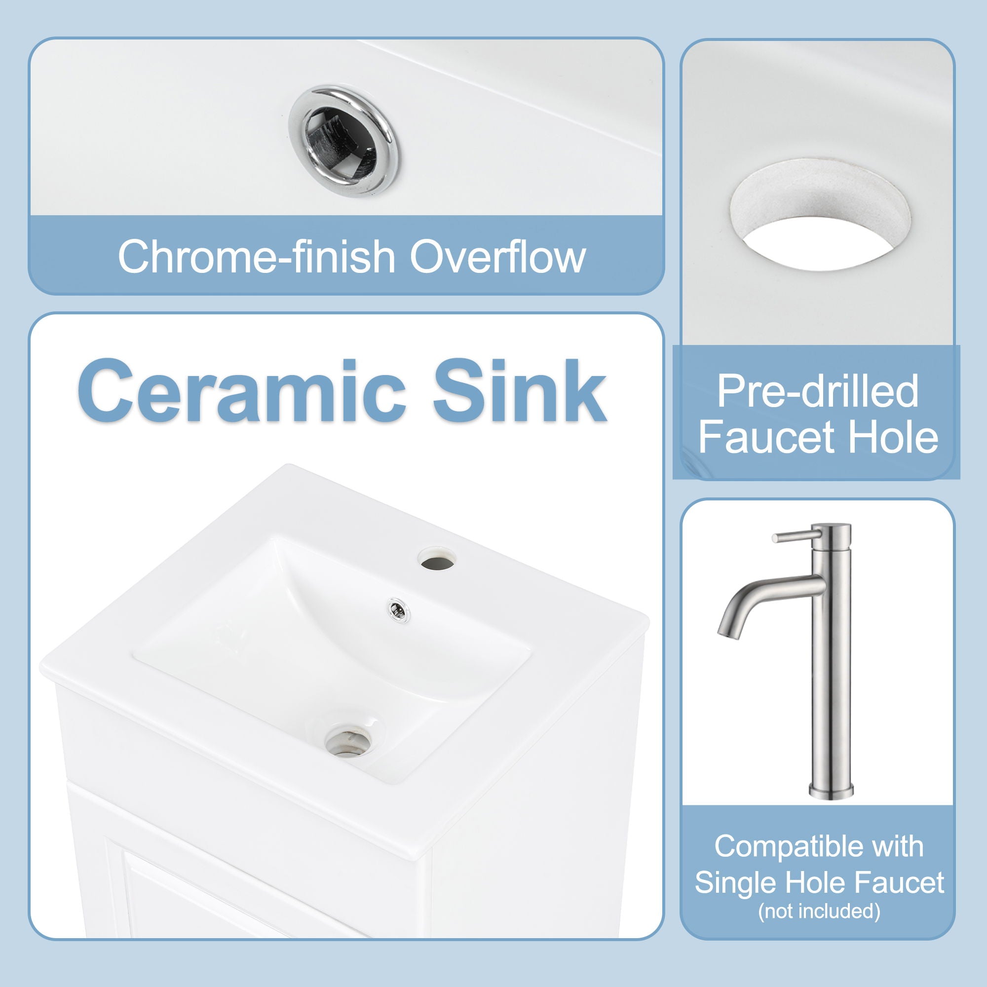Bathroom Vanity With Sink, Cabinet With Adjustable Shelf