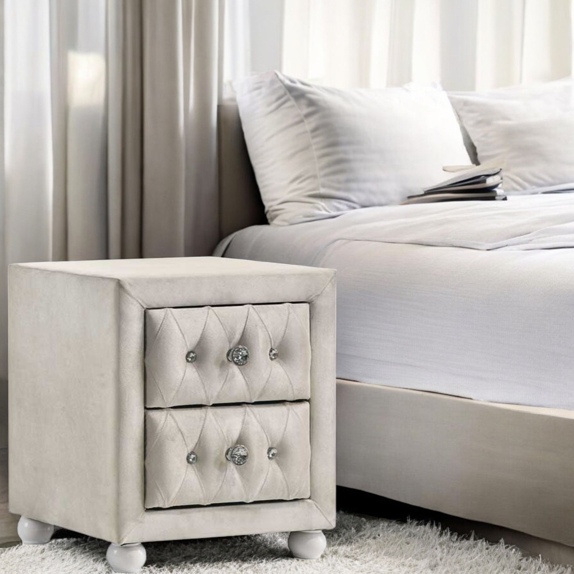 Reggie - Nightstand - Beige