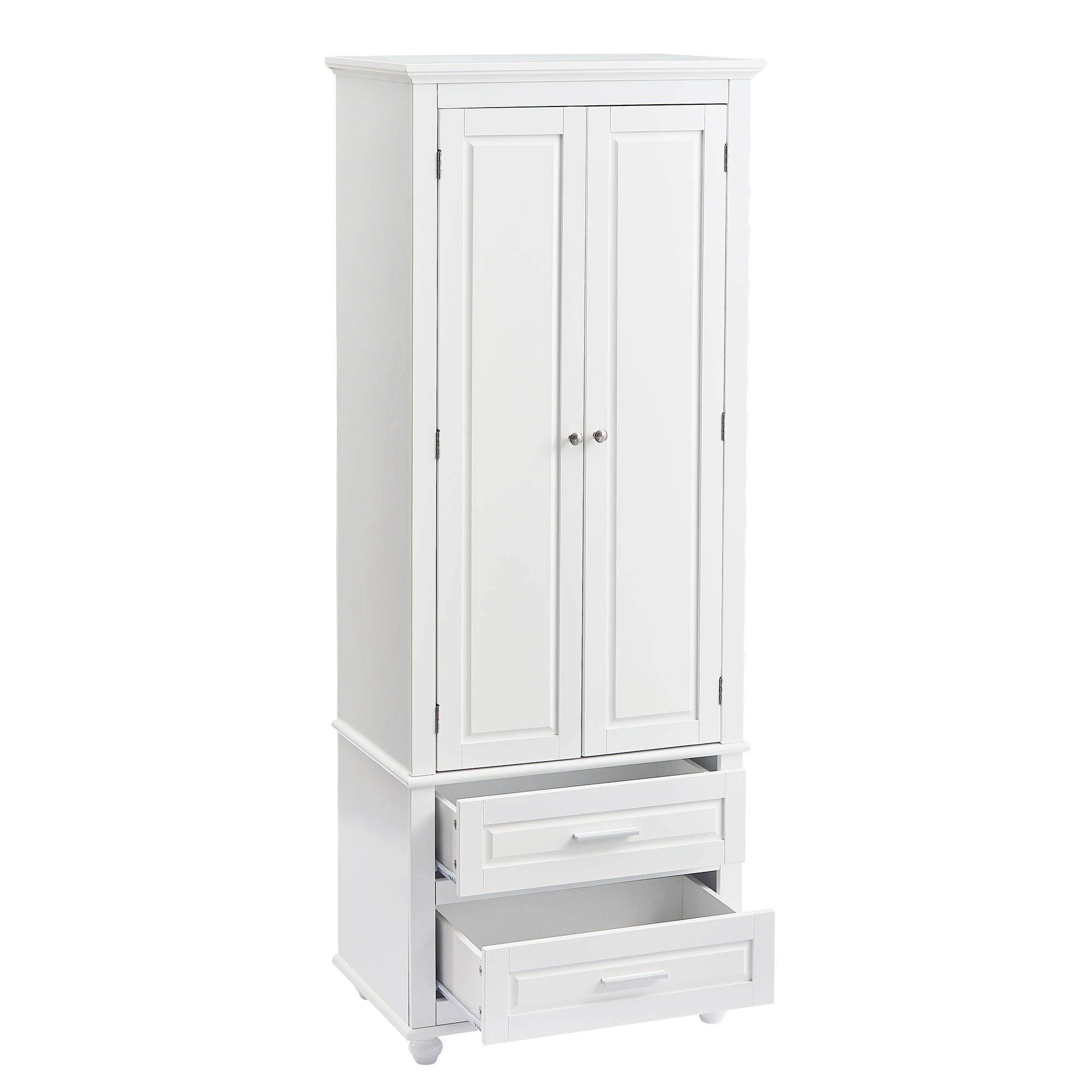Tall Storage Cabinet With 2 Drawers For Bathroom