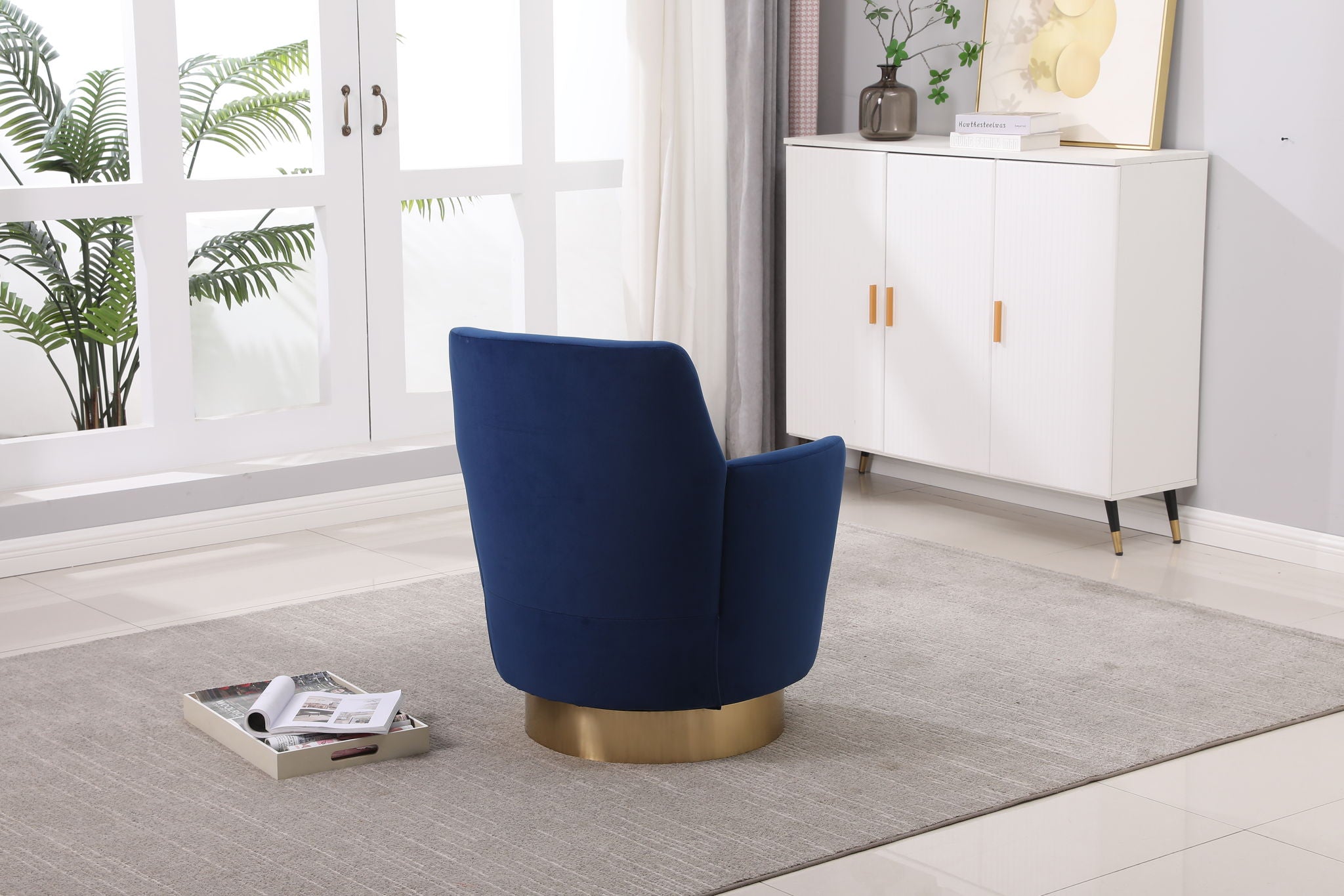 Teddy Swivel Barrel Chair, Swivel Accent Chairs Armchair For Living Room