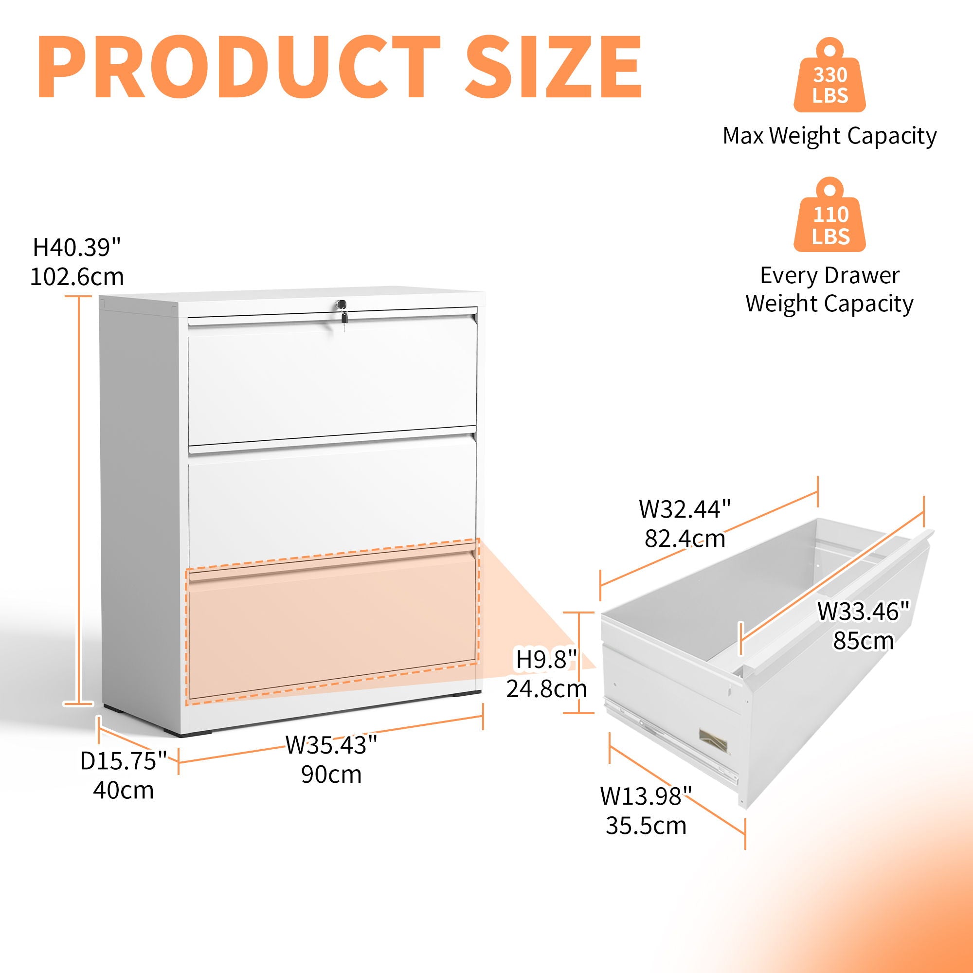 Premium Drawer Metal Lateral File Cabinet With Lock