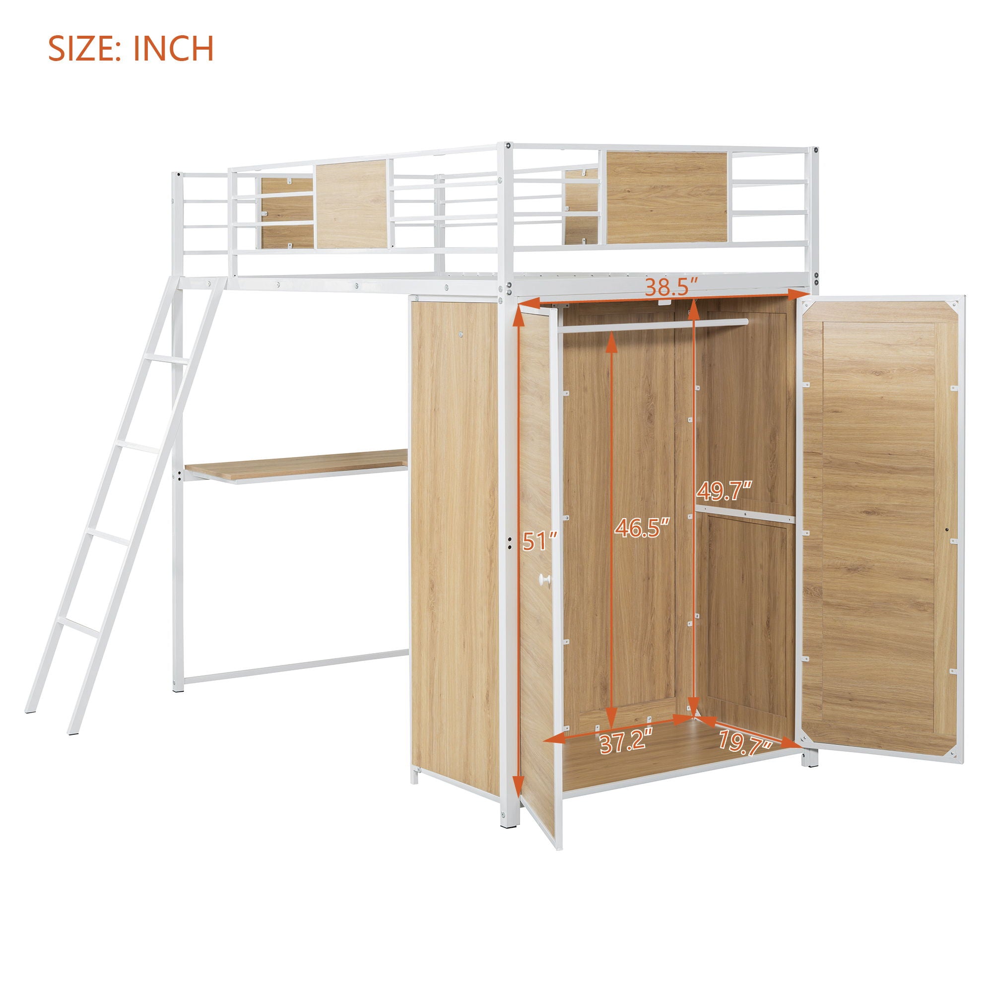 Loft Bed With L Shape Desk And Wardrobe