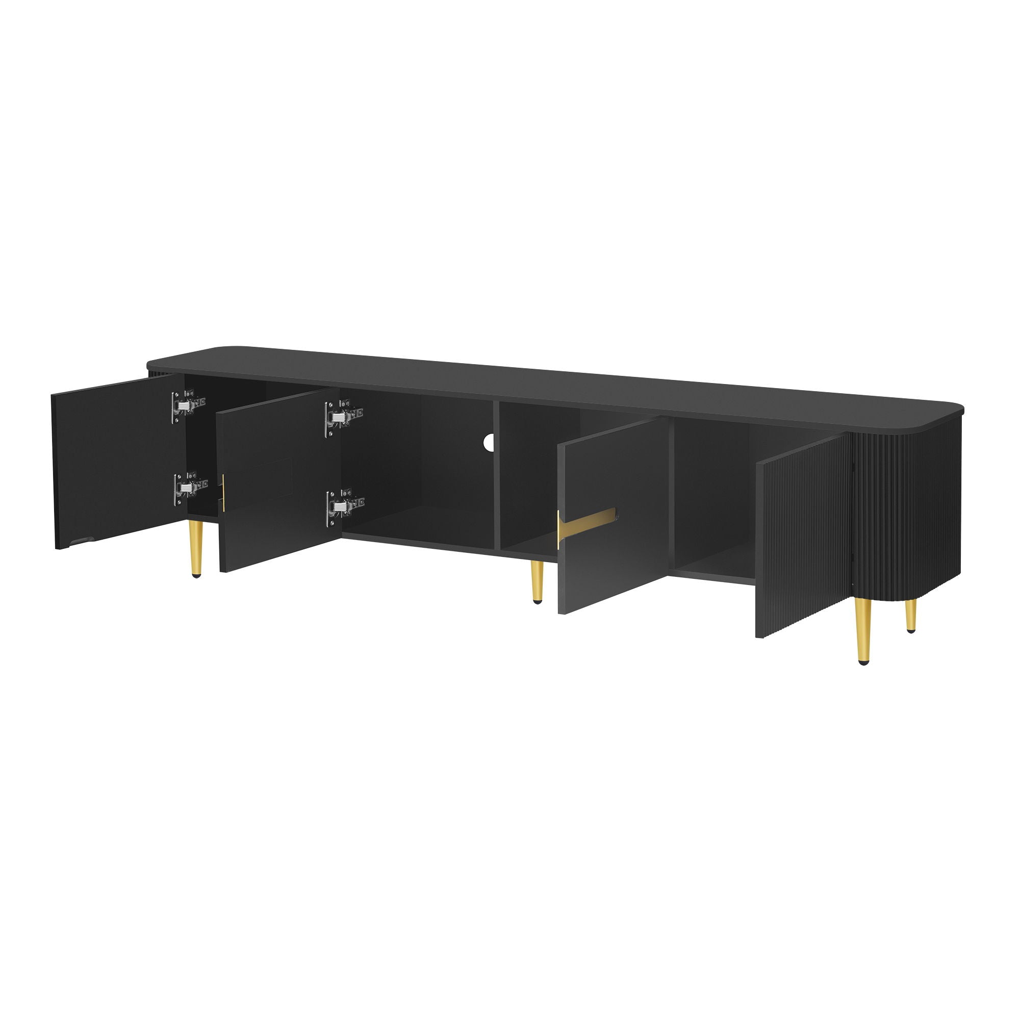 Minimalist TV Stand For TVs Up To 85", Modern Entertainment Center Media Console With 4 Spacious Cabinets For Living Room