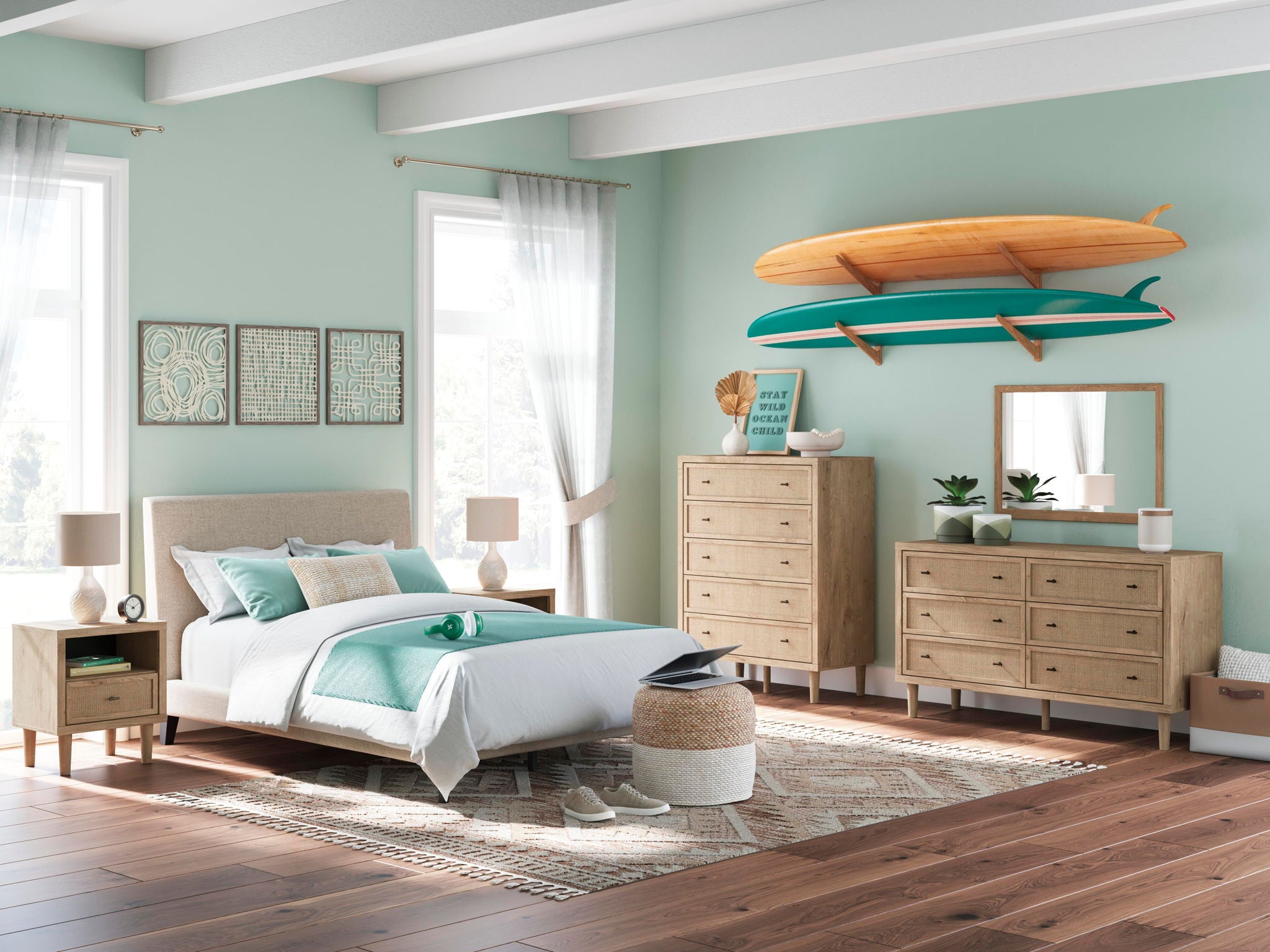 Cielden - Five Drawer Wide Chest - Two-Tone