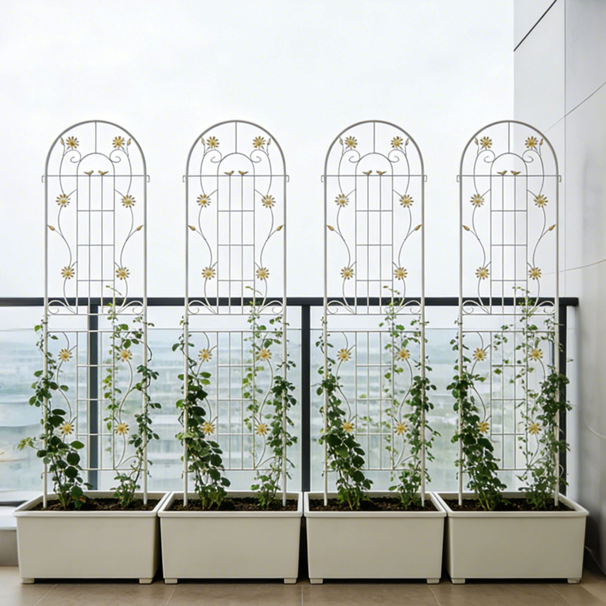Metal Garden Trellis Rustproof Trellis For Climbing Plant Outdoor Flower Support