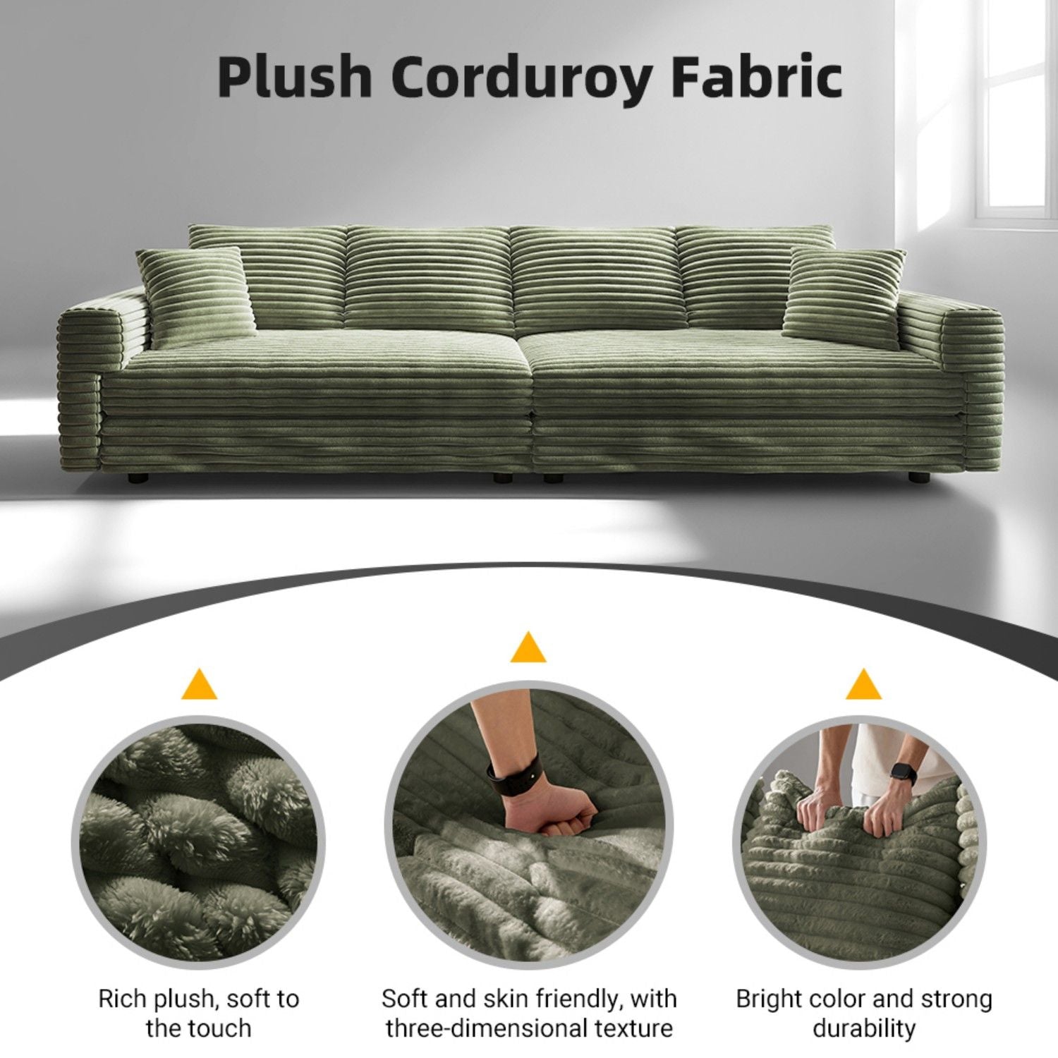 Modern Comfy Upholstered Sofa Cloud Couch & Deep Seat Couches