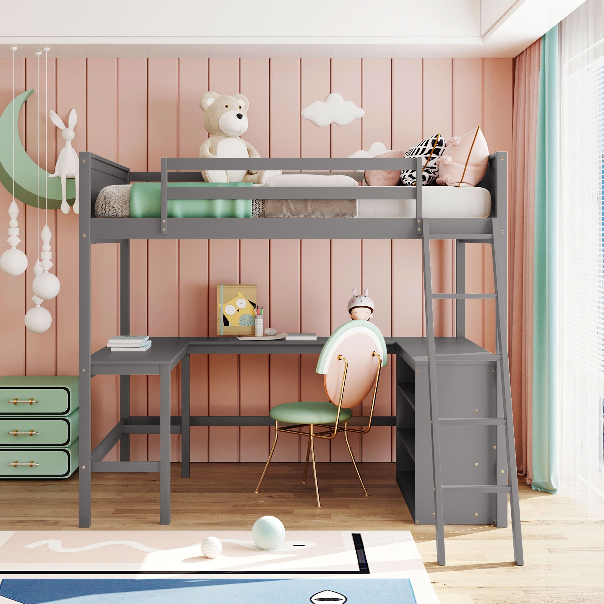 Loft Bed With Shelves With Desk