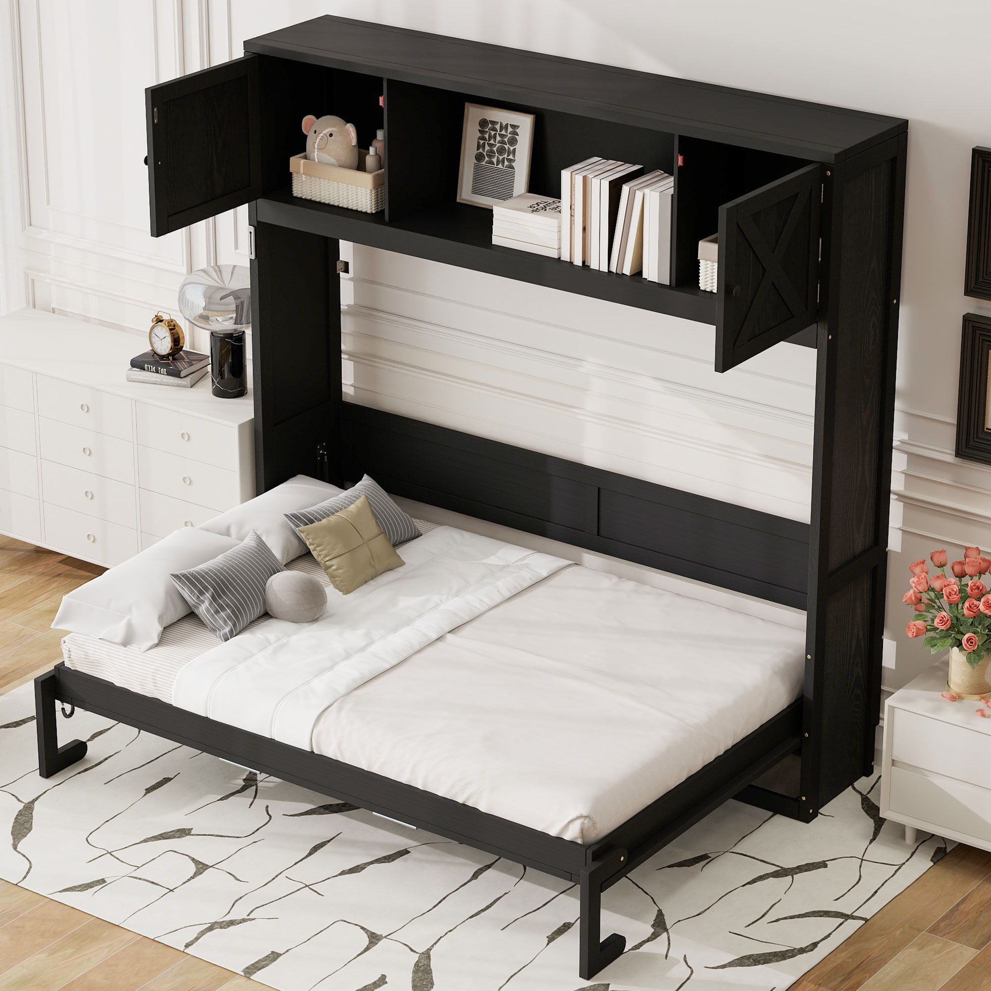 Murphy Bed With Storage Cabinets