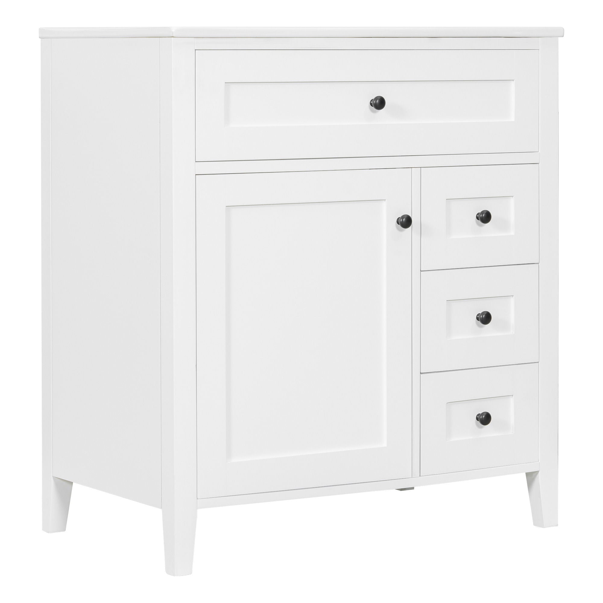 Bathroom Vanity With Sink, 3 Drawers And Adjustable Shelf