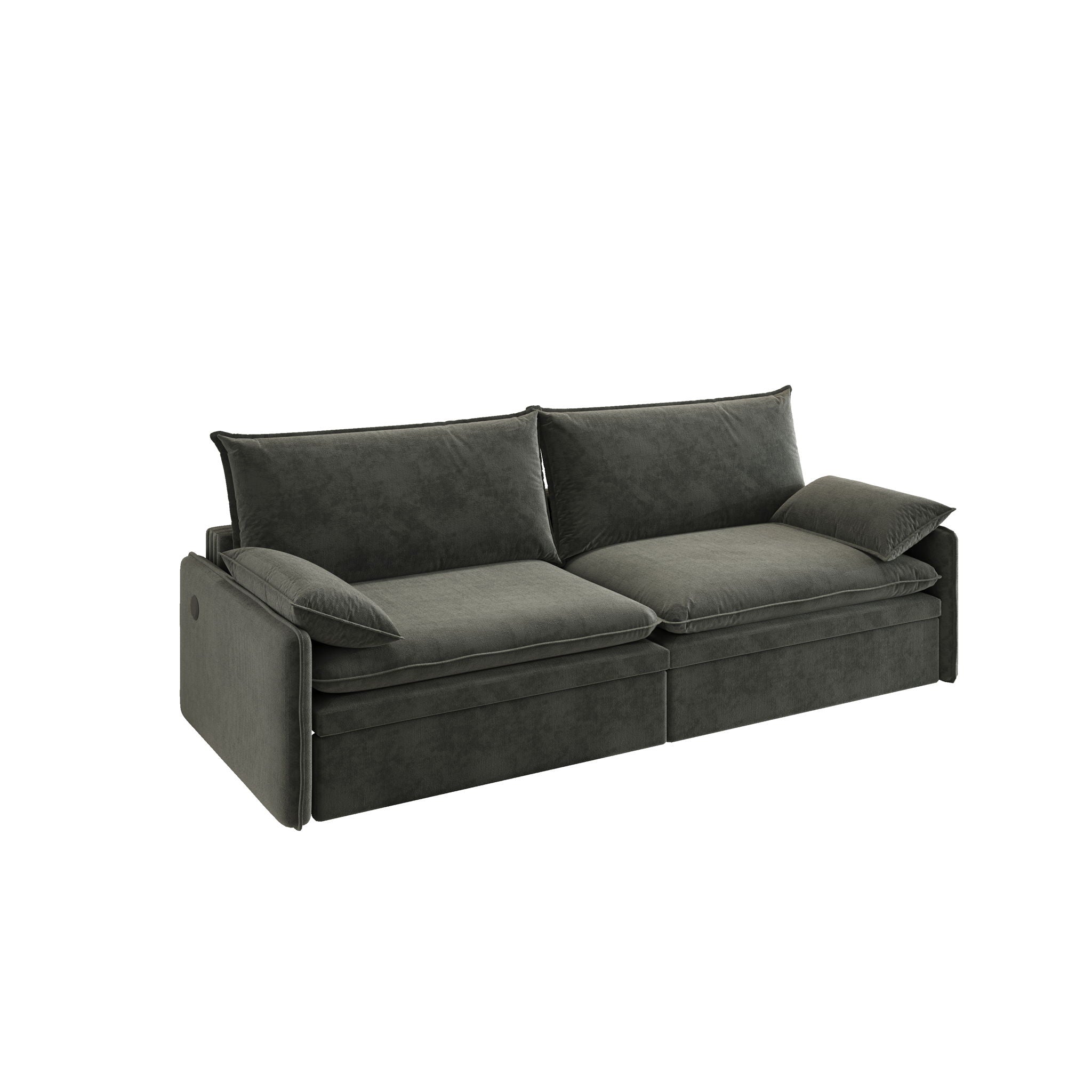 4 Seat Convertible Sleeper Sofa Bed, Modern With Storage