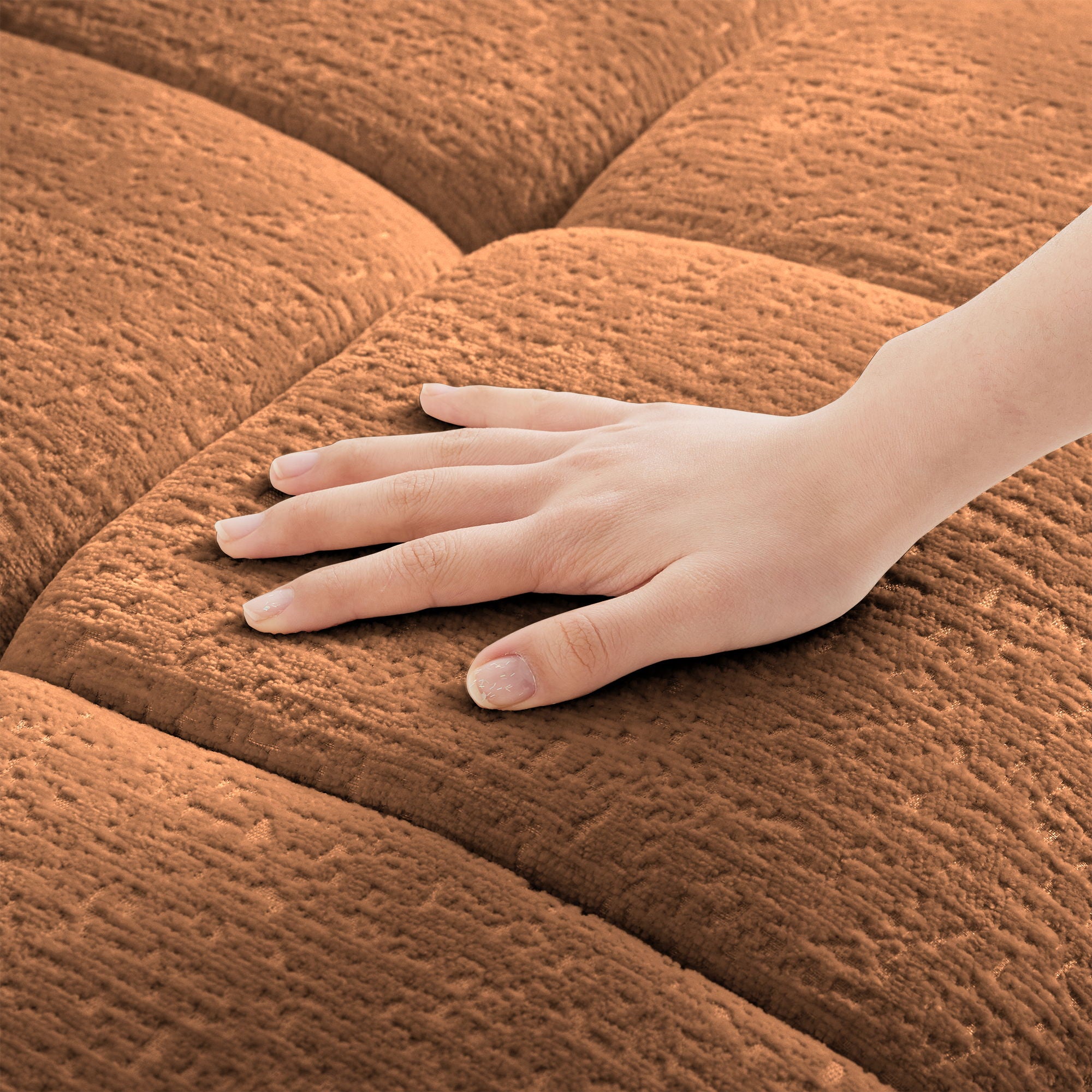 Modern Sofa & Pillows, Textured Cover, High Rebound Cushions