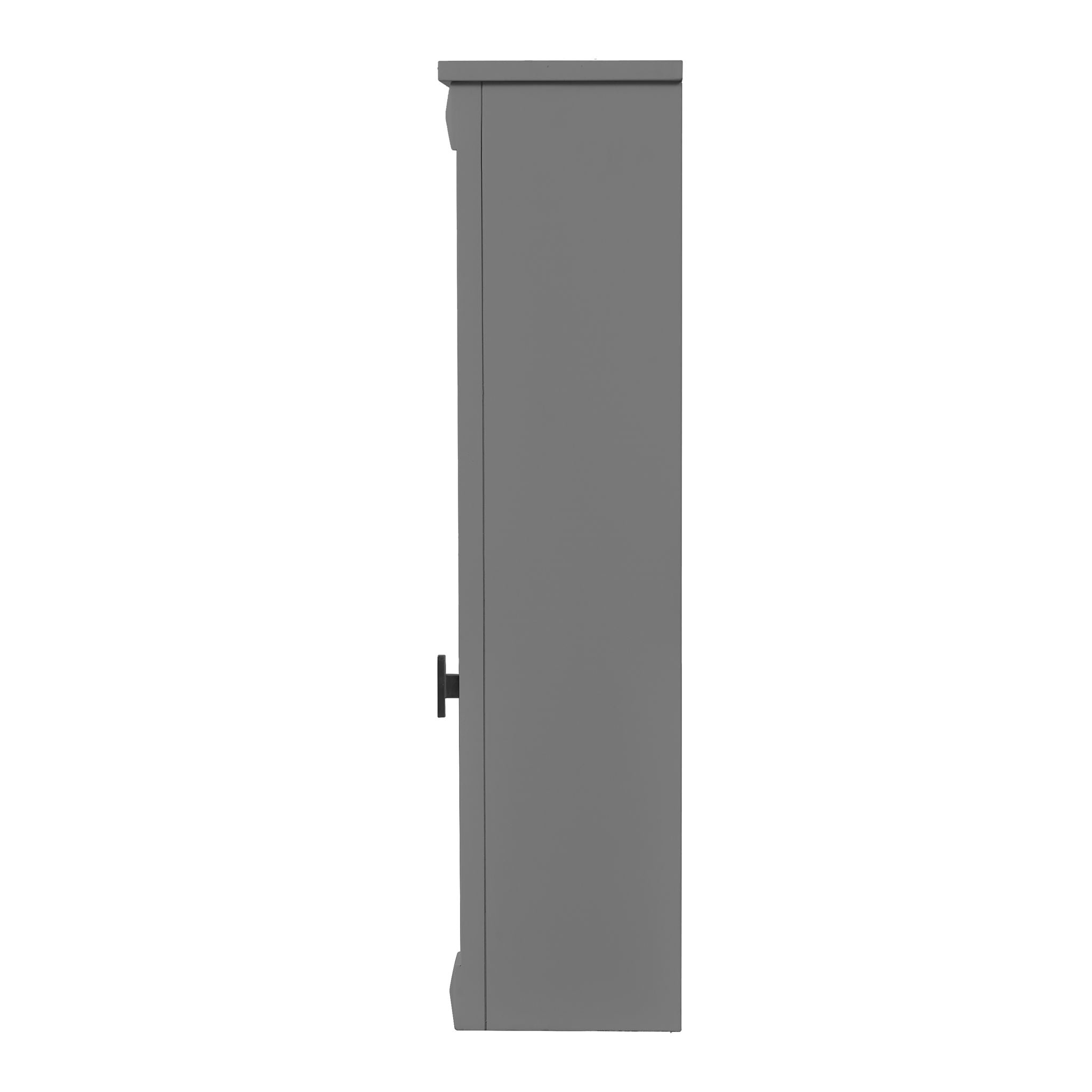 Wall Mounted Bathroom Cabinet With Mirror And 4 Shelves, Rectangular Design - Gray