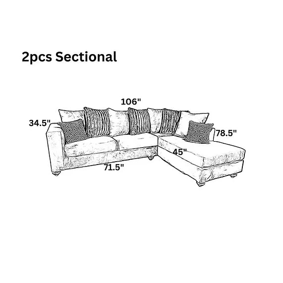 S315 Black Sectional