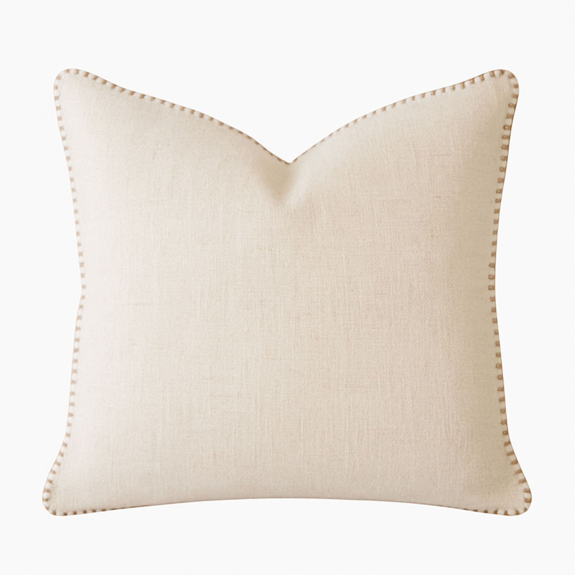 Homey Cozy - Throw Pillow With Decorative Stitching - Ivory