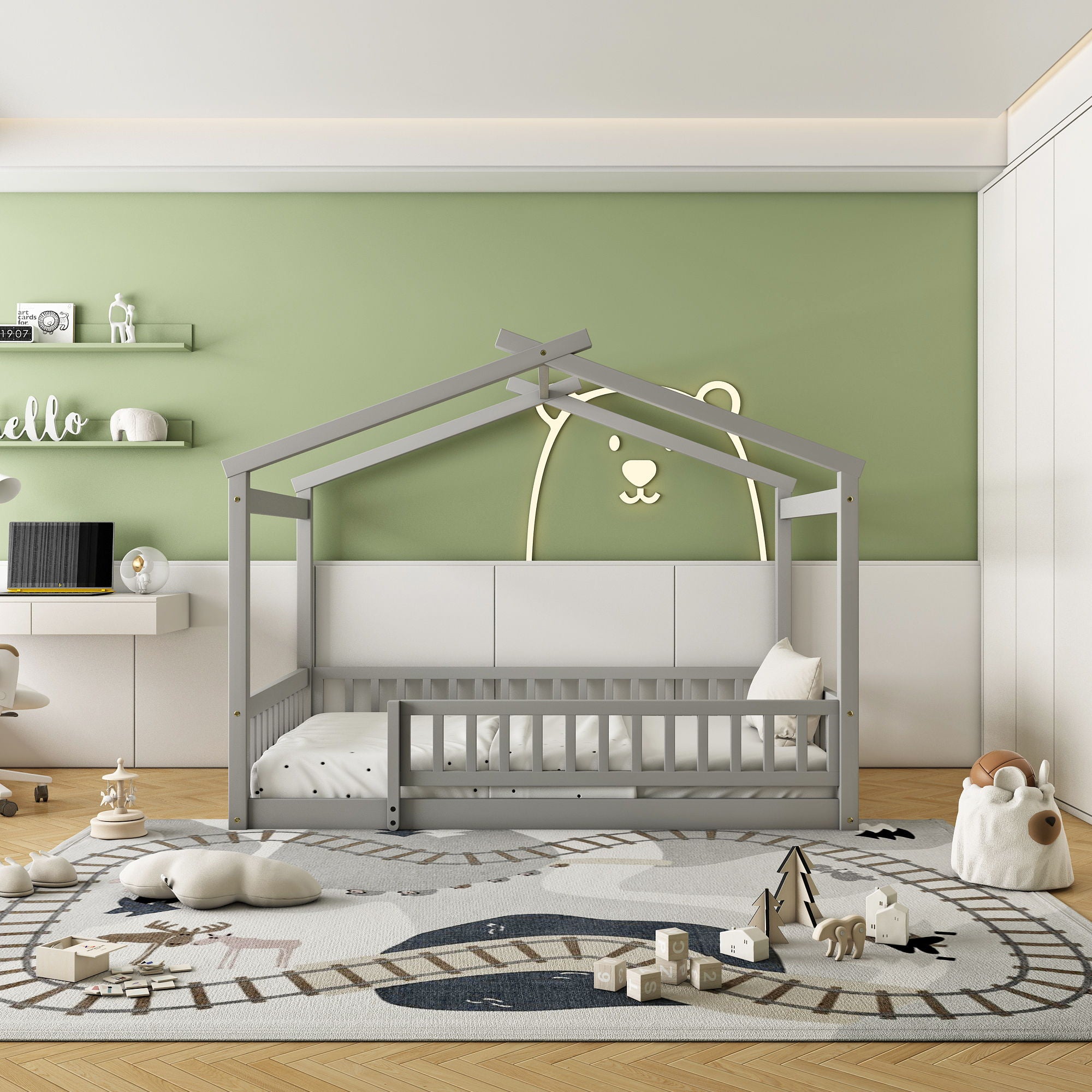 Bed House Bed Frame With Fence